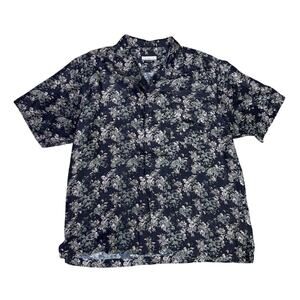 Firethorn Floral Button Up Lightweight Short Sleeve Collared Shirt US Mens XL